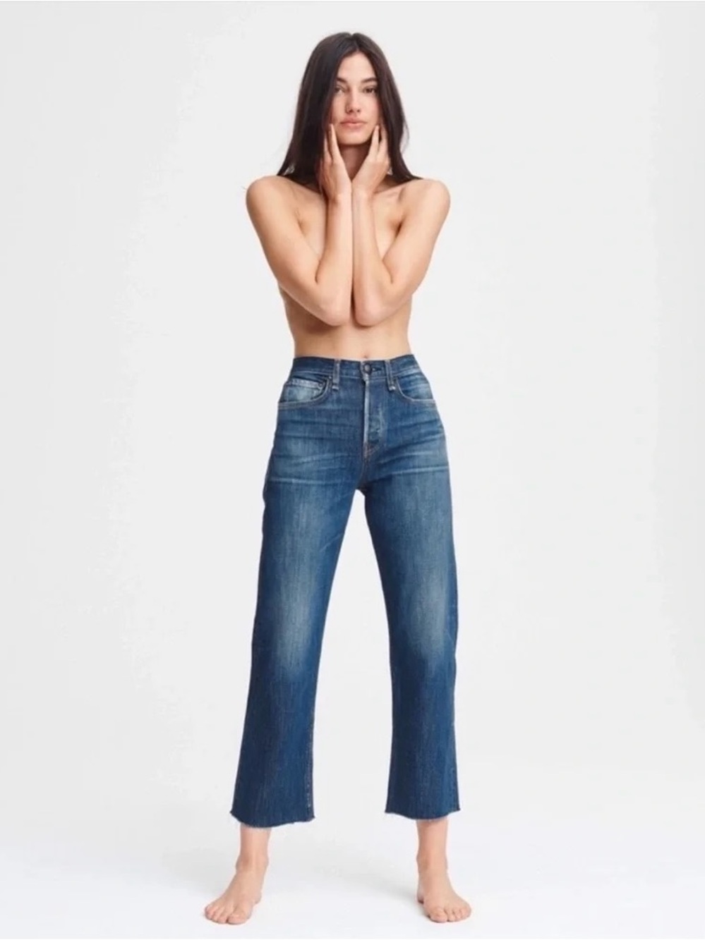 Rag & Bone Maya High Rise Ankle Straight Jeans in Magnus Size 26